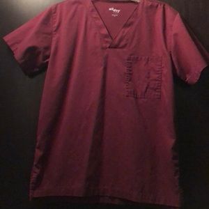 Wine color scrub top